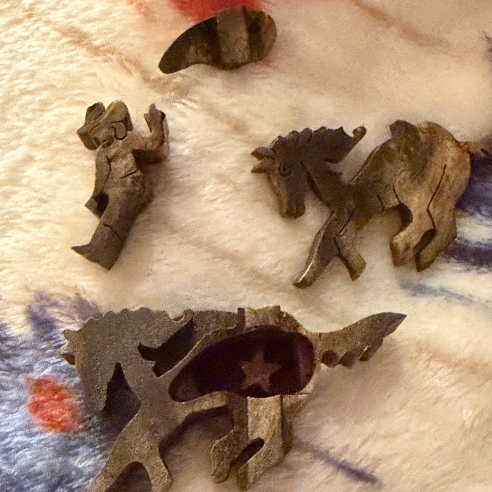 South Western Cowboy table art work puzzle box - Picture 4 of 12